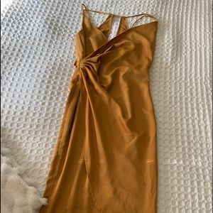 Silky Mustard gold midi